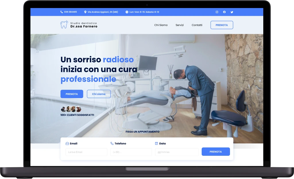 Mockup Studio Dentistico Fornero realizzato da Christian Brandini